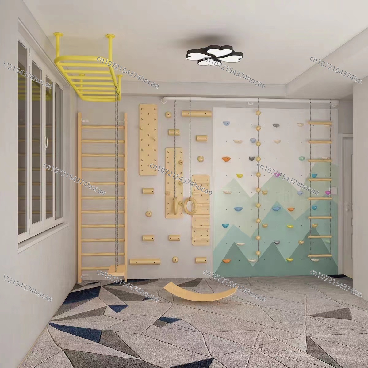Kids Indoor Wooden Climbing Wa - đánh giá và giá Gymnastic Ring Wood