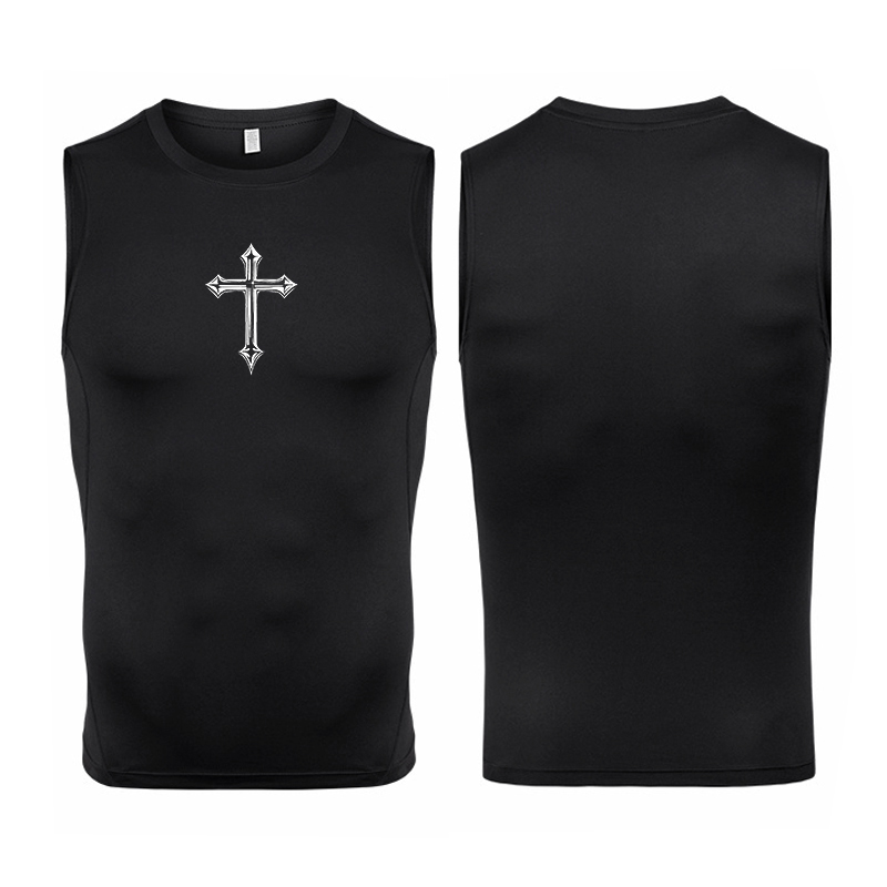 Cross Print Sleeveless Compres - đánh giá và giá Crossfit Vest