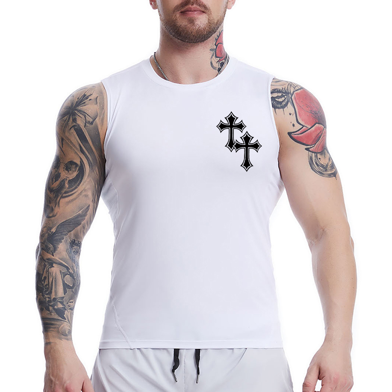 Cross Print Sleeveless Compres - đánh giá và giá Crossfit Vest